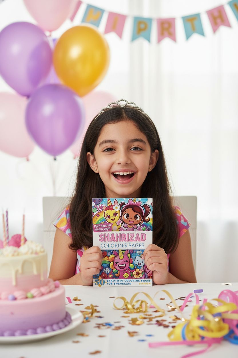 Shahrizad coloring book in use