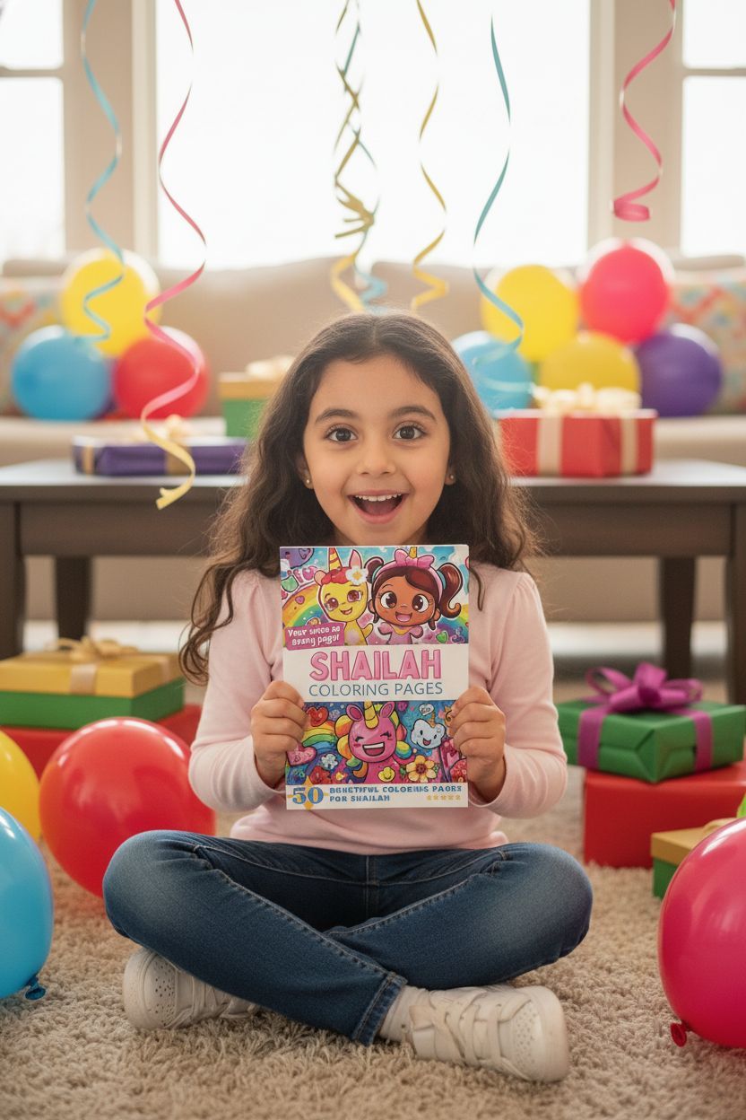 Shailah coloring book in use