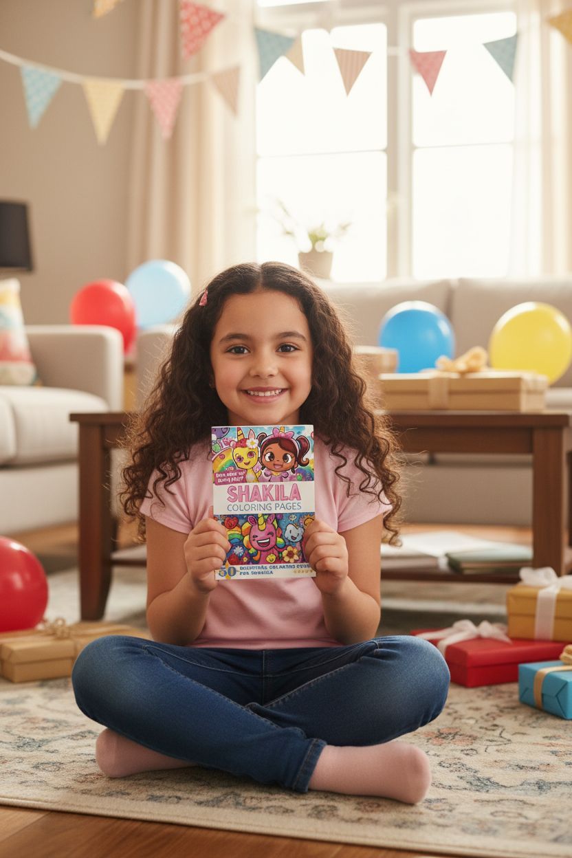 Shakila coloring book in use