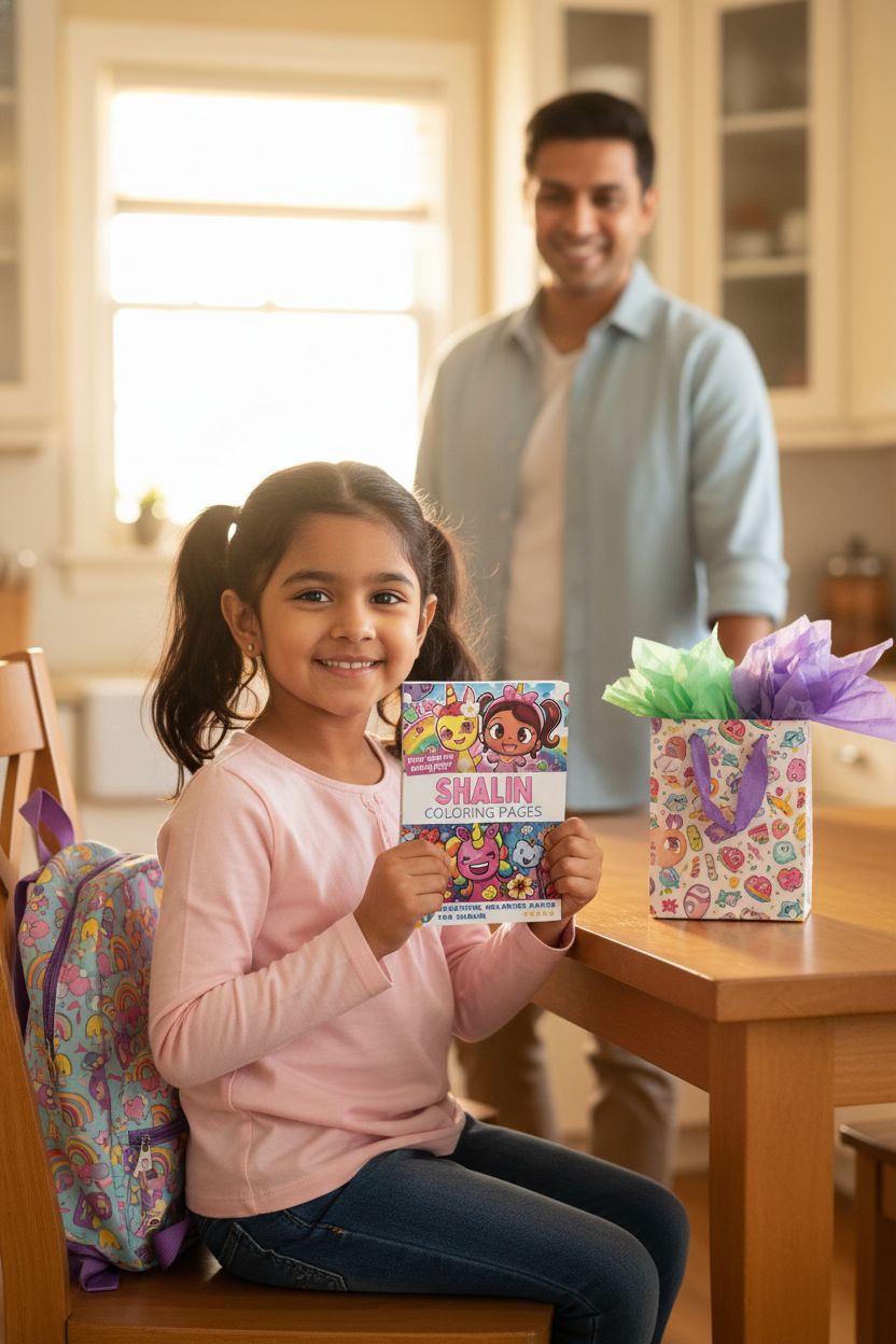 Shalin coloring book in use