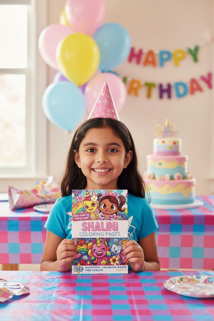 Shalini coloring book in use