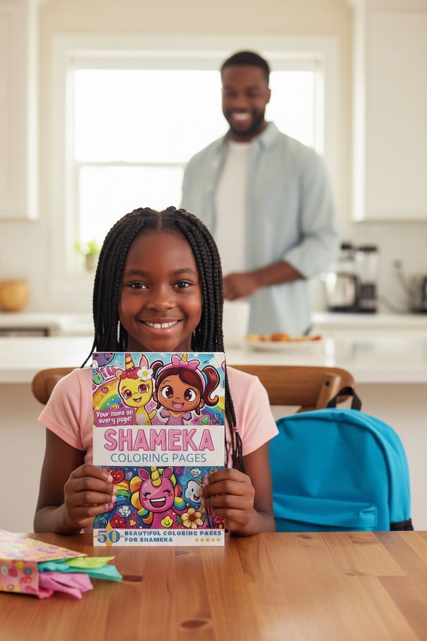 Shameka coloring book in use