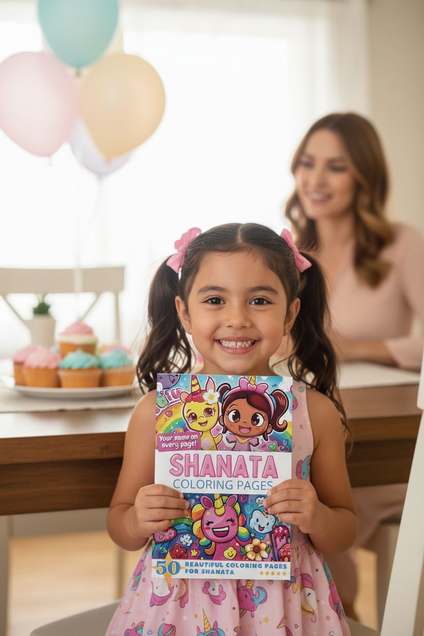 Shanata coloring book in use