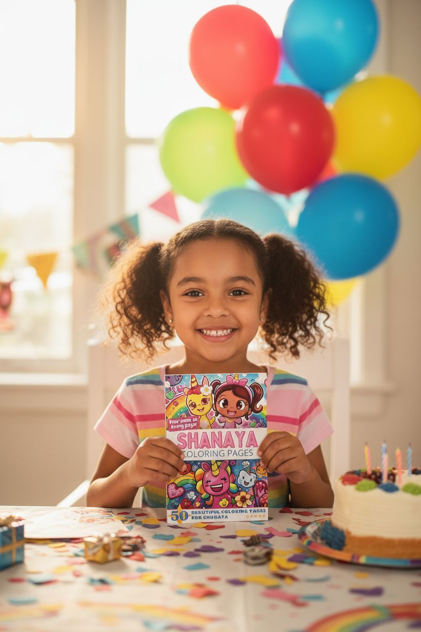 Shanaya coloring book in use