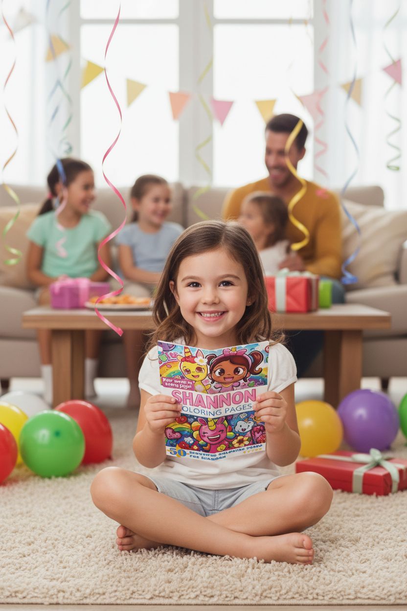 Shannon coloring book in use