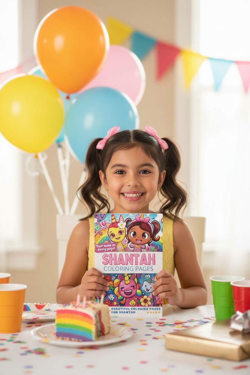 Shantah coloring book in use