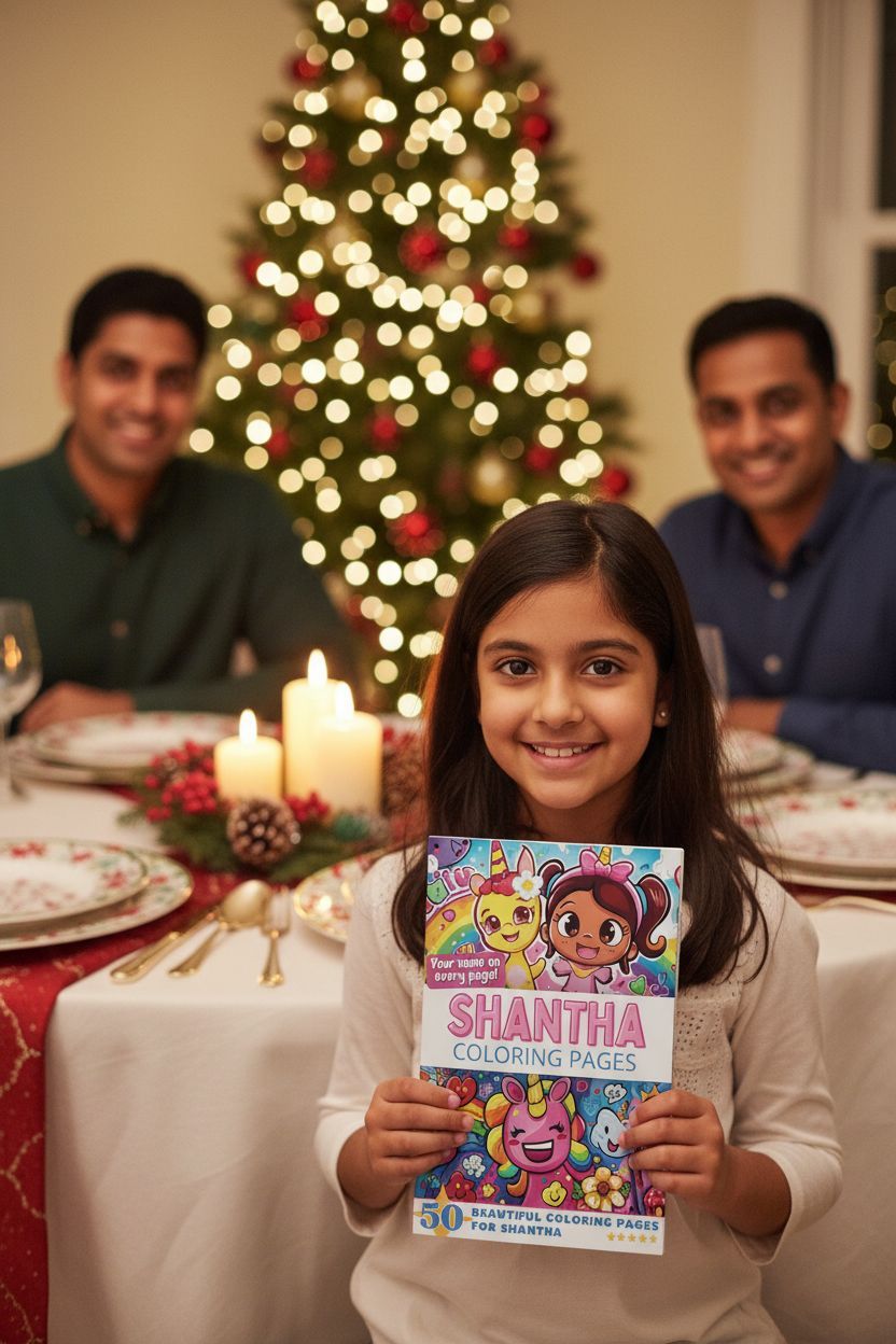 Shantha Christmas coloring pages gift
