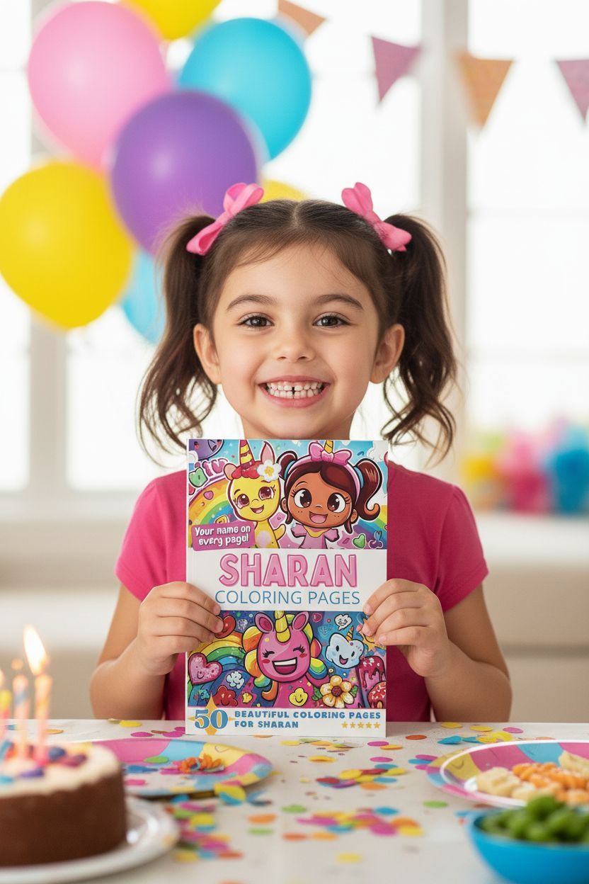 Sharan coloring book in use