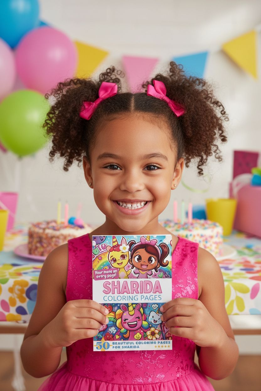Sharida coloring book in use