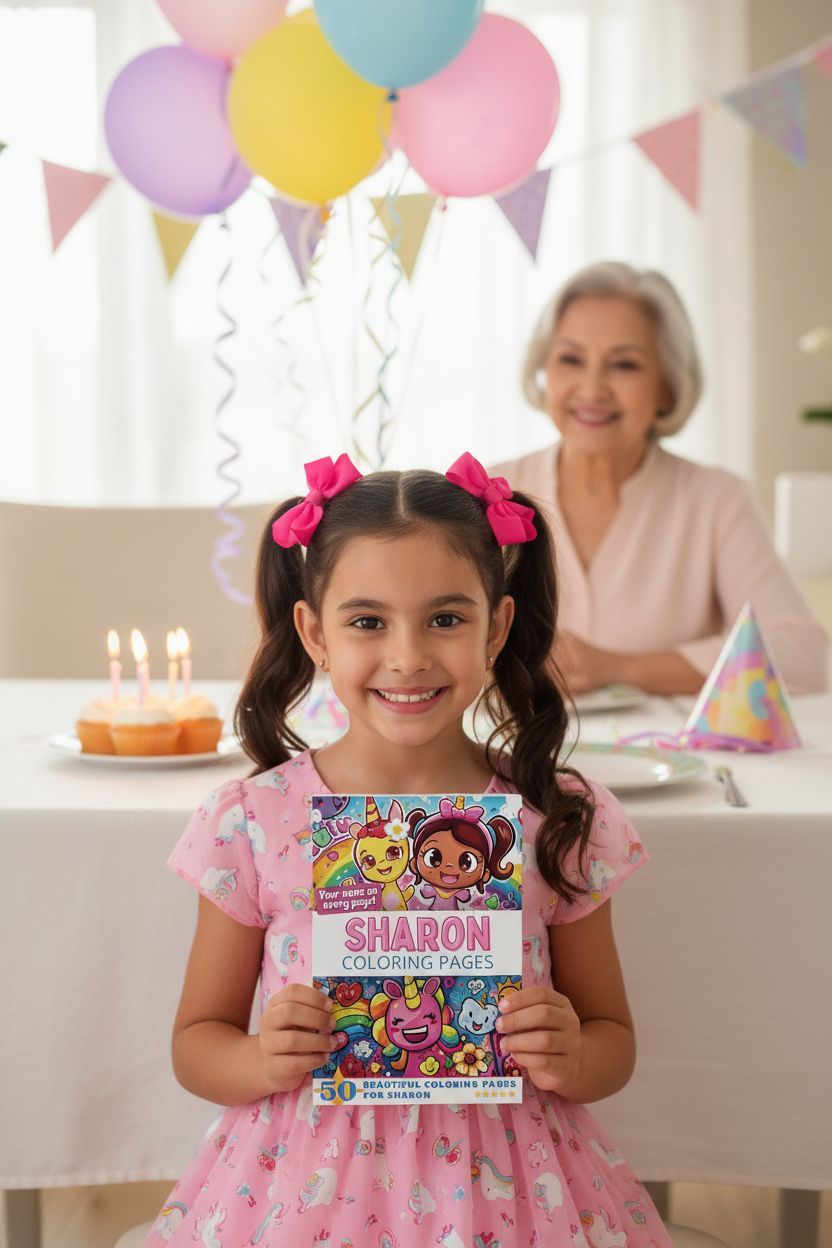 Sharon coloring book in use