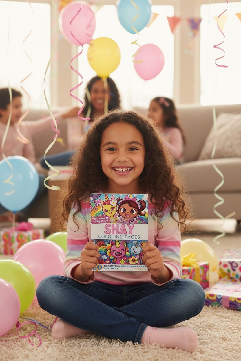 Shay coloring book in use