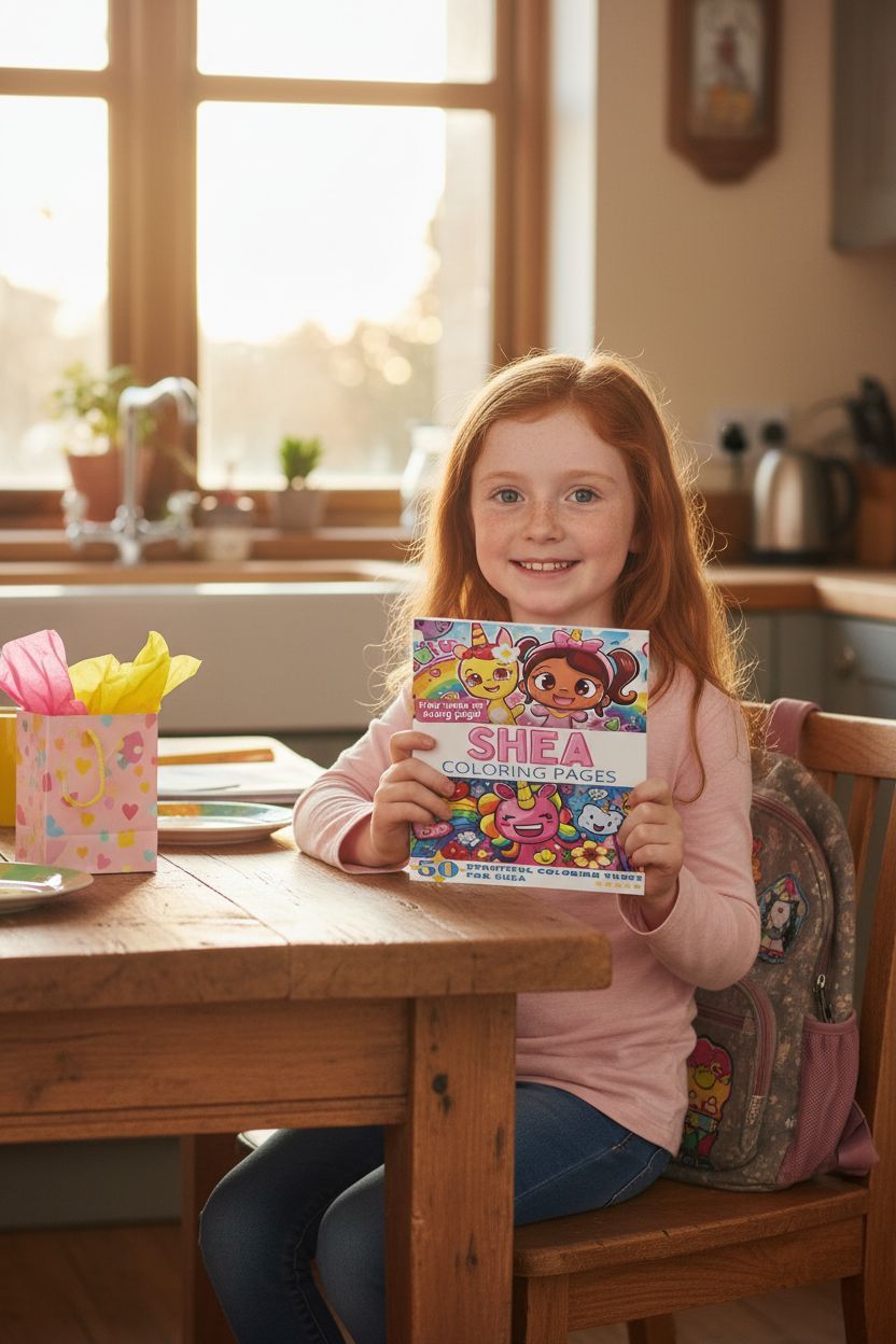 Shea coloring book in use