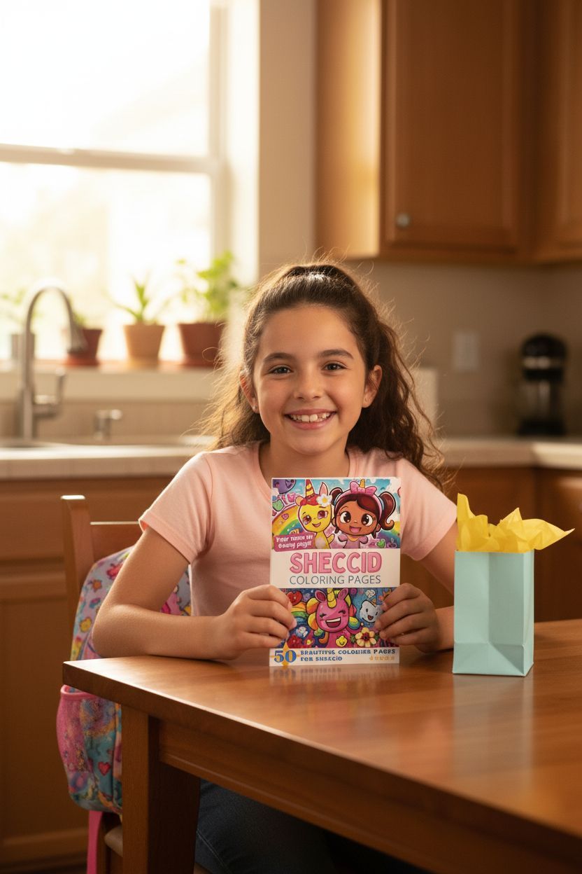 Sheccid coloring book in use