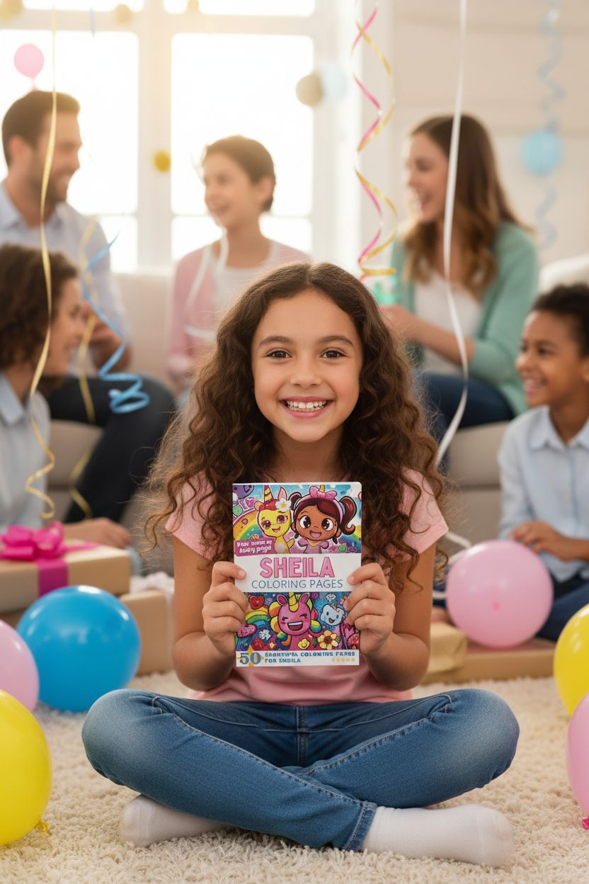 Sheila coloring book in use