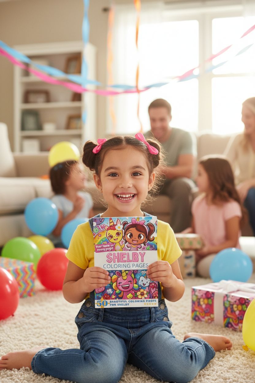 Shelby coloring book in use