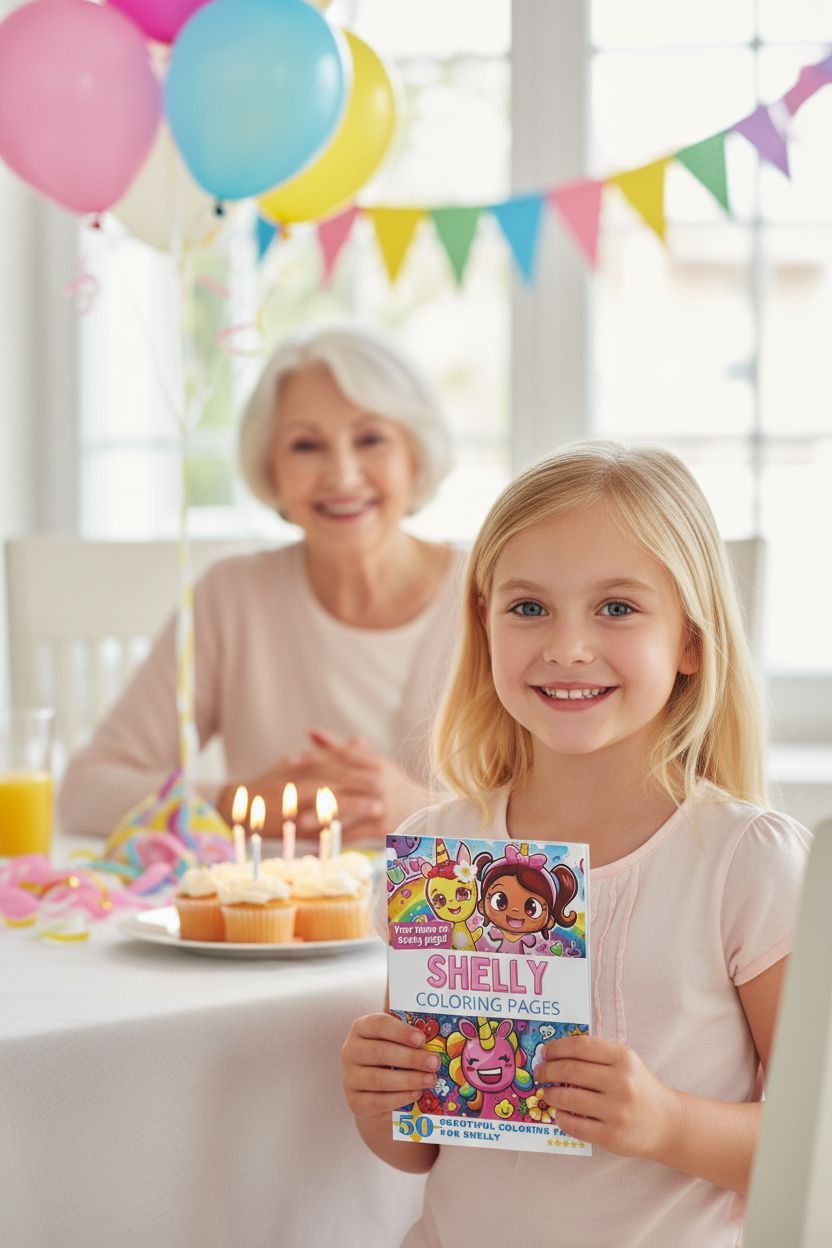 Shelly coloring book in use