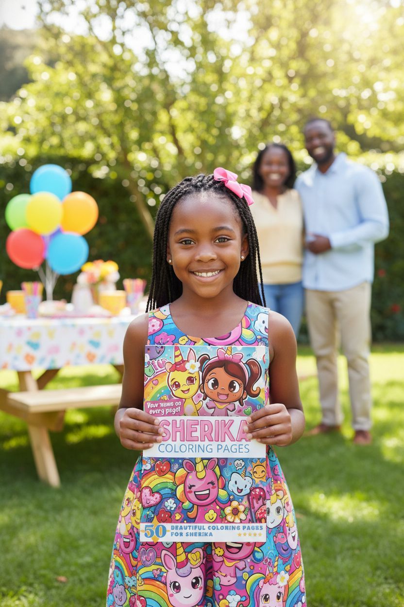 Sherika coloring book in use