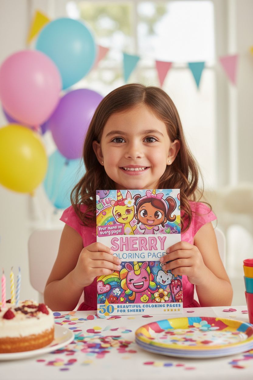 Sherry coloring book in use