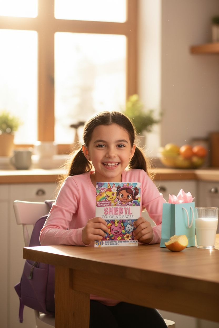 Sheryl coloring book in use