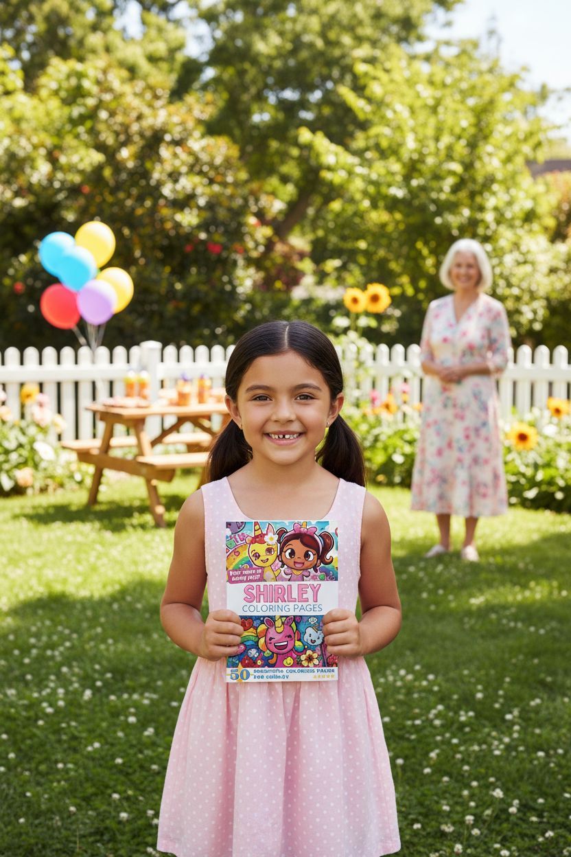 Shirley coloring book in use