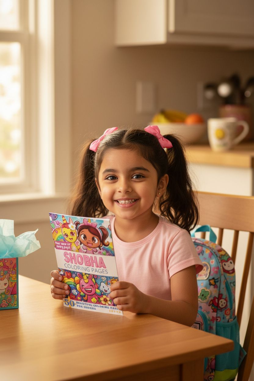 Shobha coloring book in use