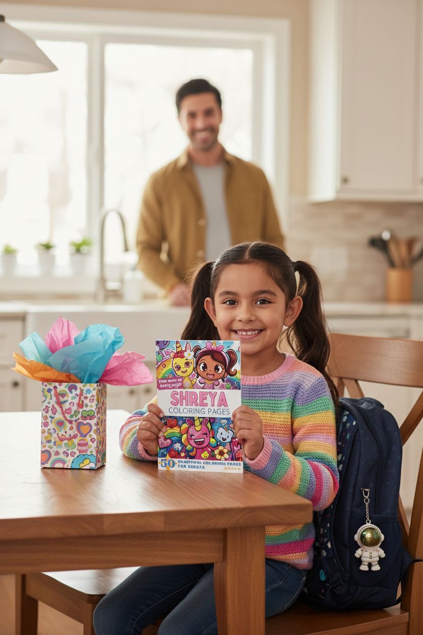 Shreya coloring book in use