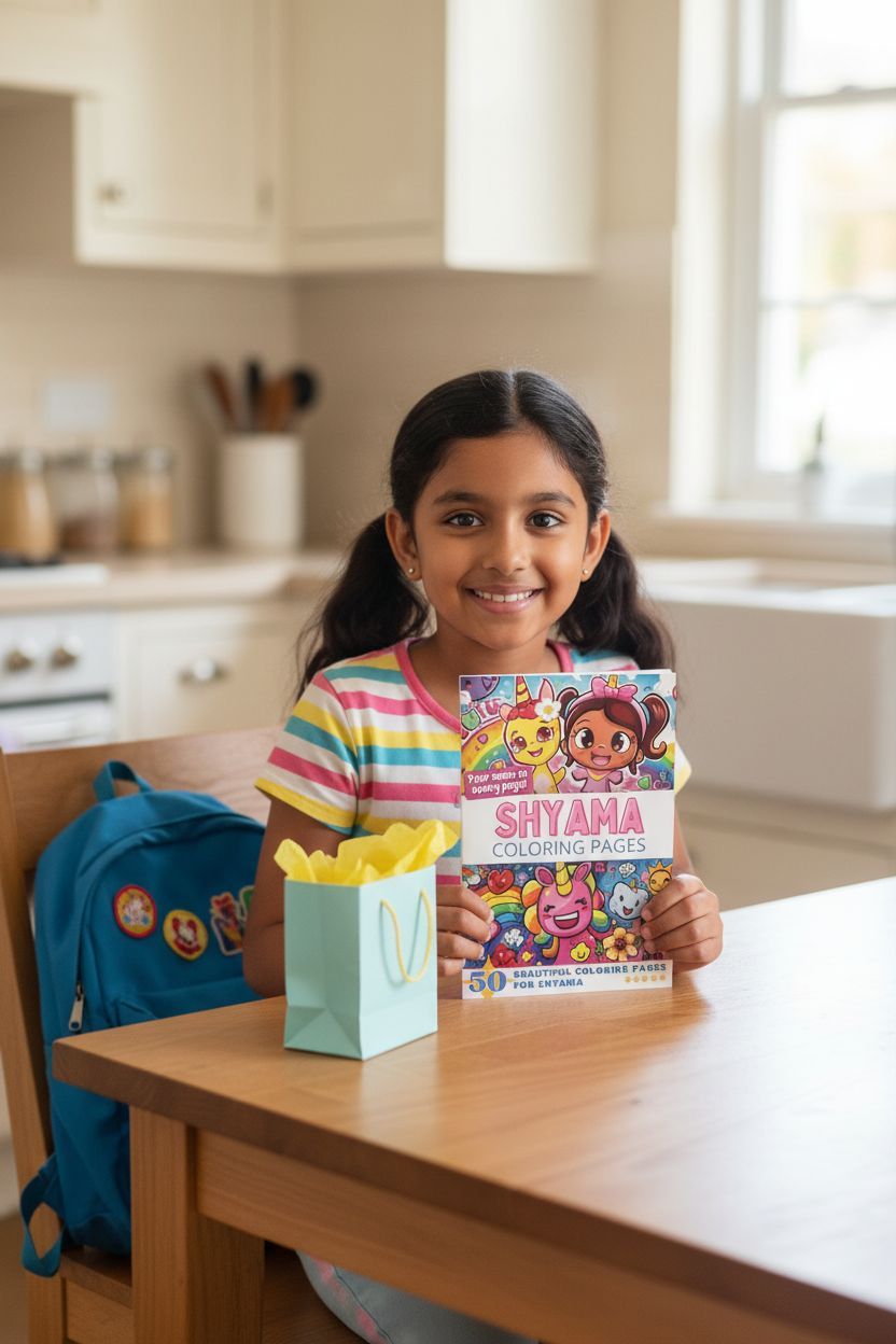 Shyama coloring book in use