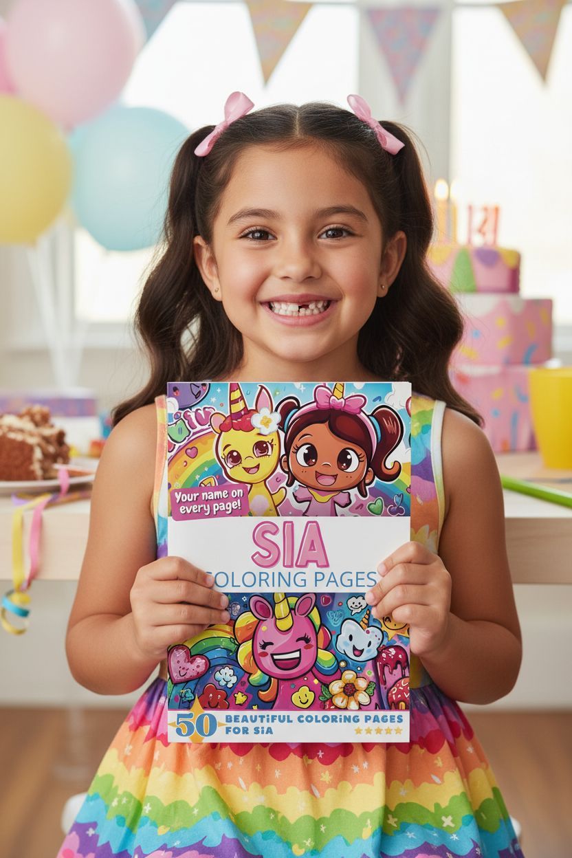 Sia coloring book in use
