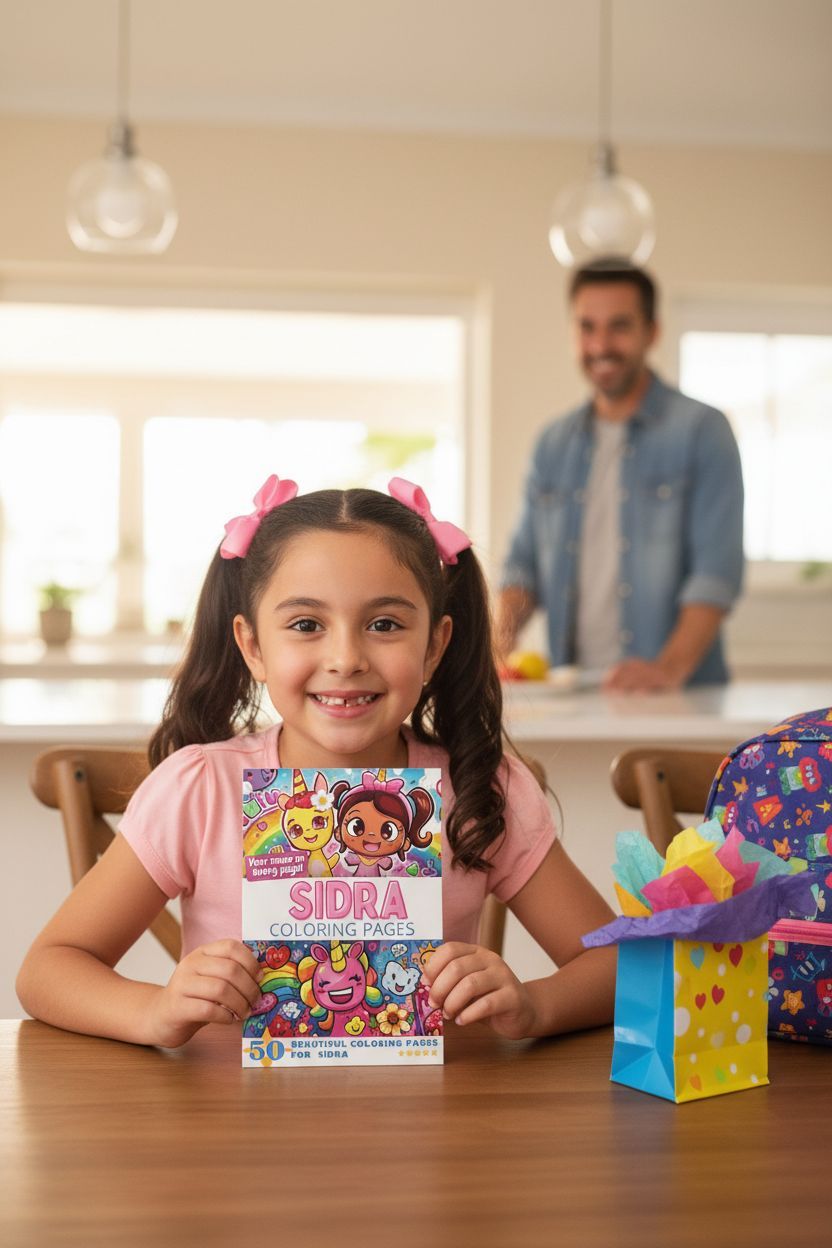 Sidra coloring book in use