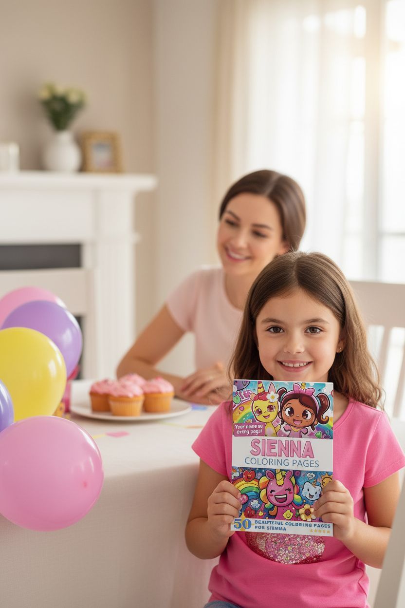 Sienna coloring book in use