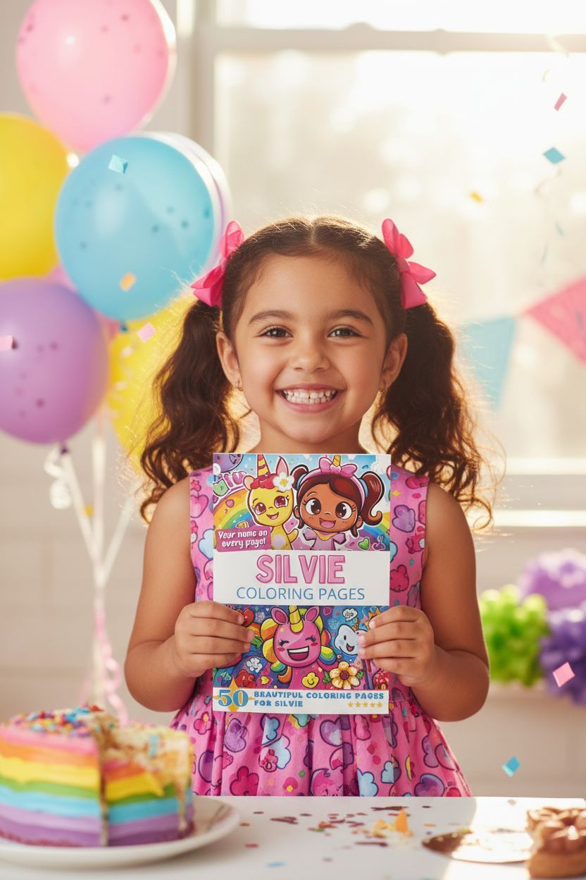 Silvie coloring book in use