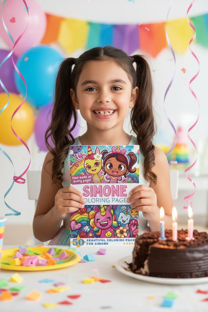 Simone coloring book in use