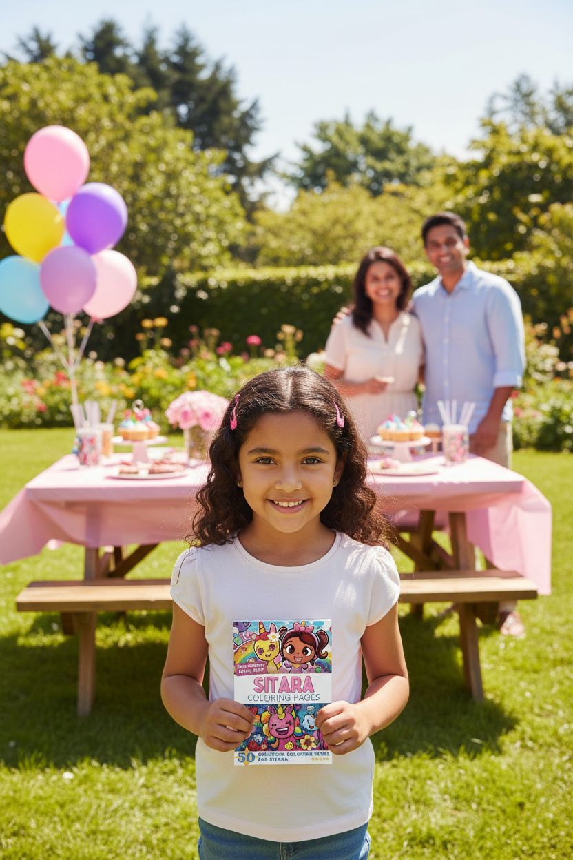 Sitara coloring book in use