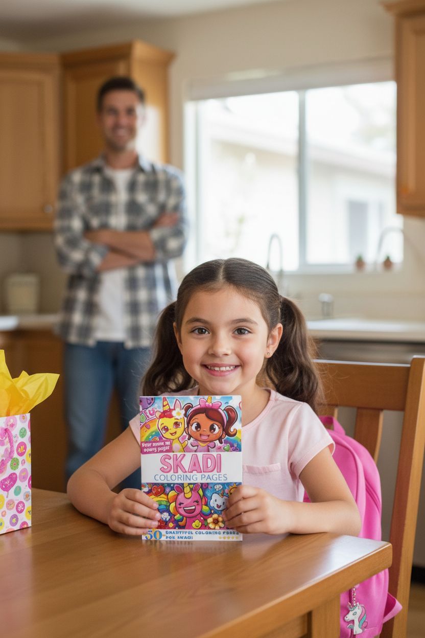 Skadi coloring book in use