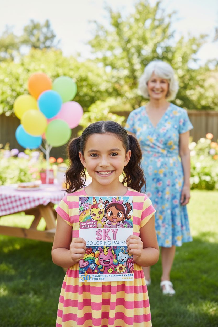 Sky coloring book in use