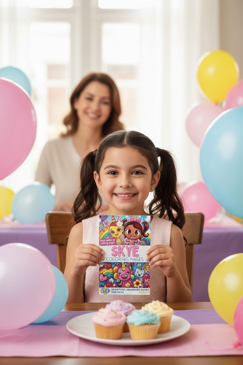 Skye coloring book in use