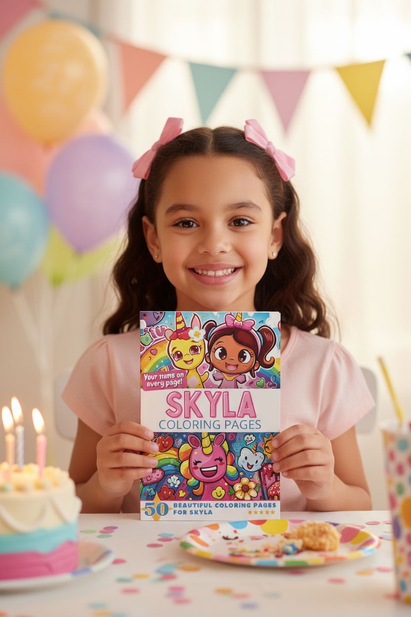 Skyla coloring book in use