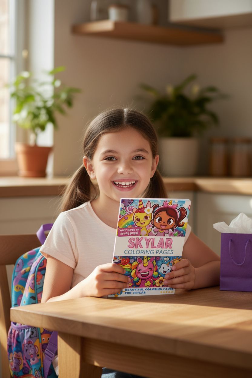 Skylar coloring book in use