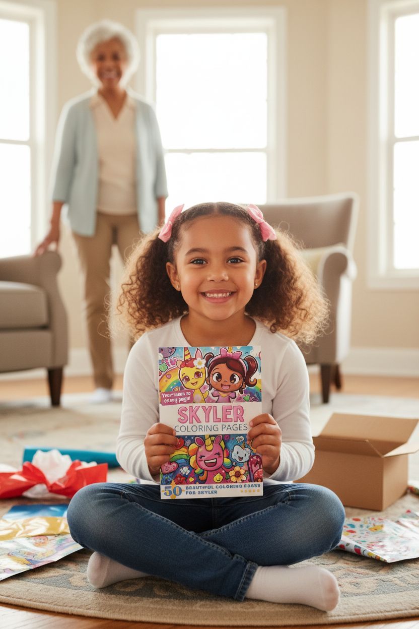 Skyler coloring book in use