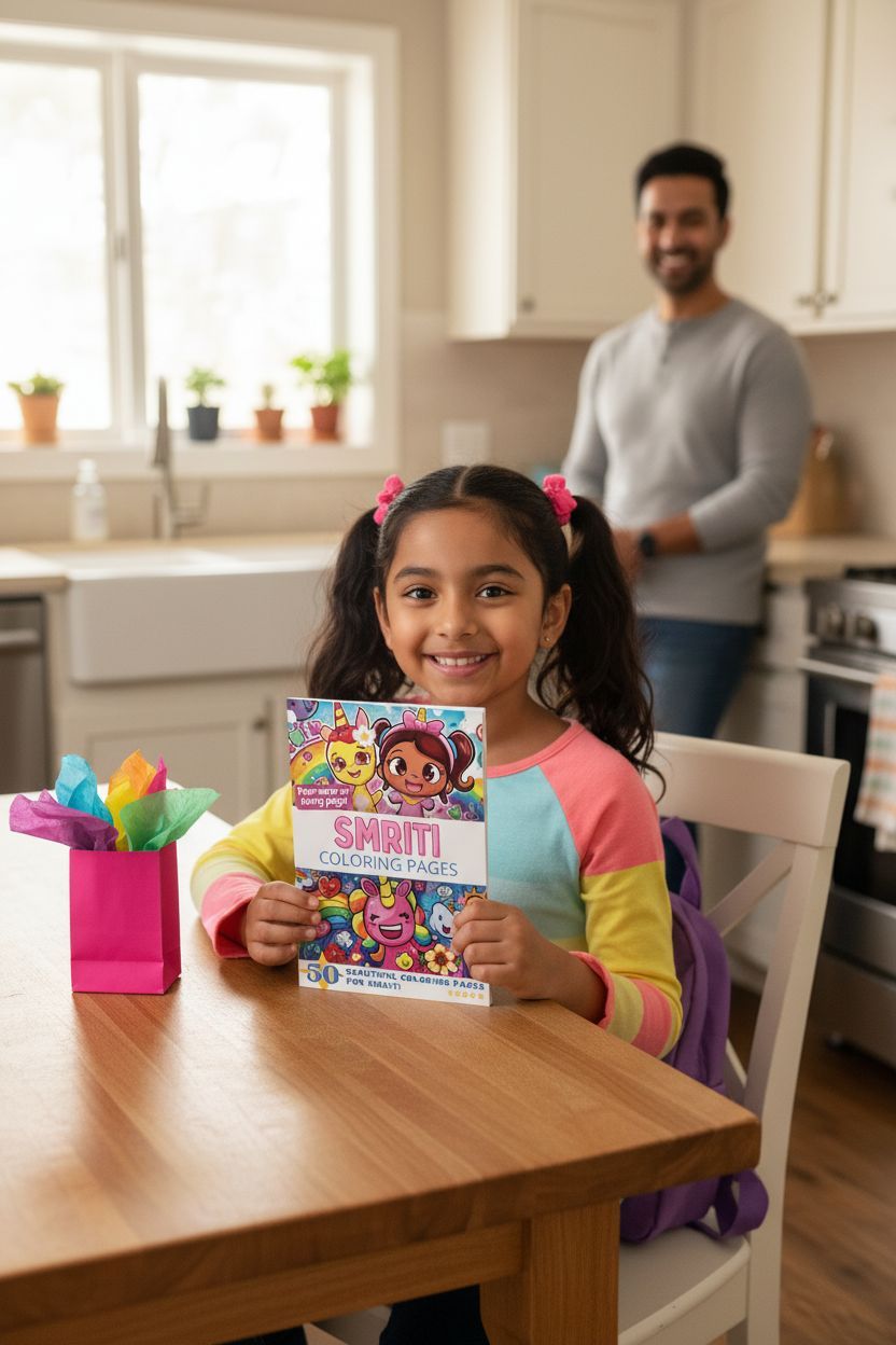 Smriti coloring book in use