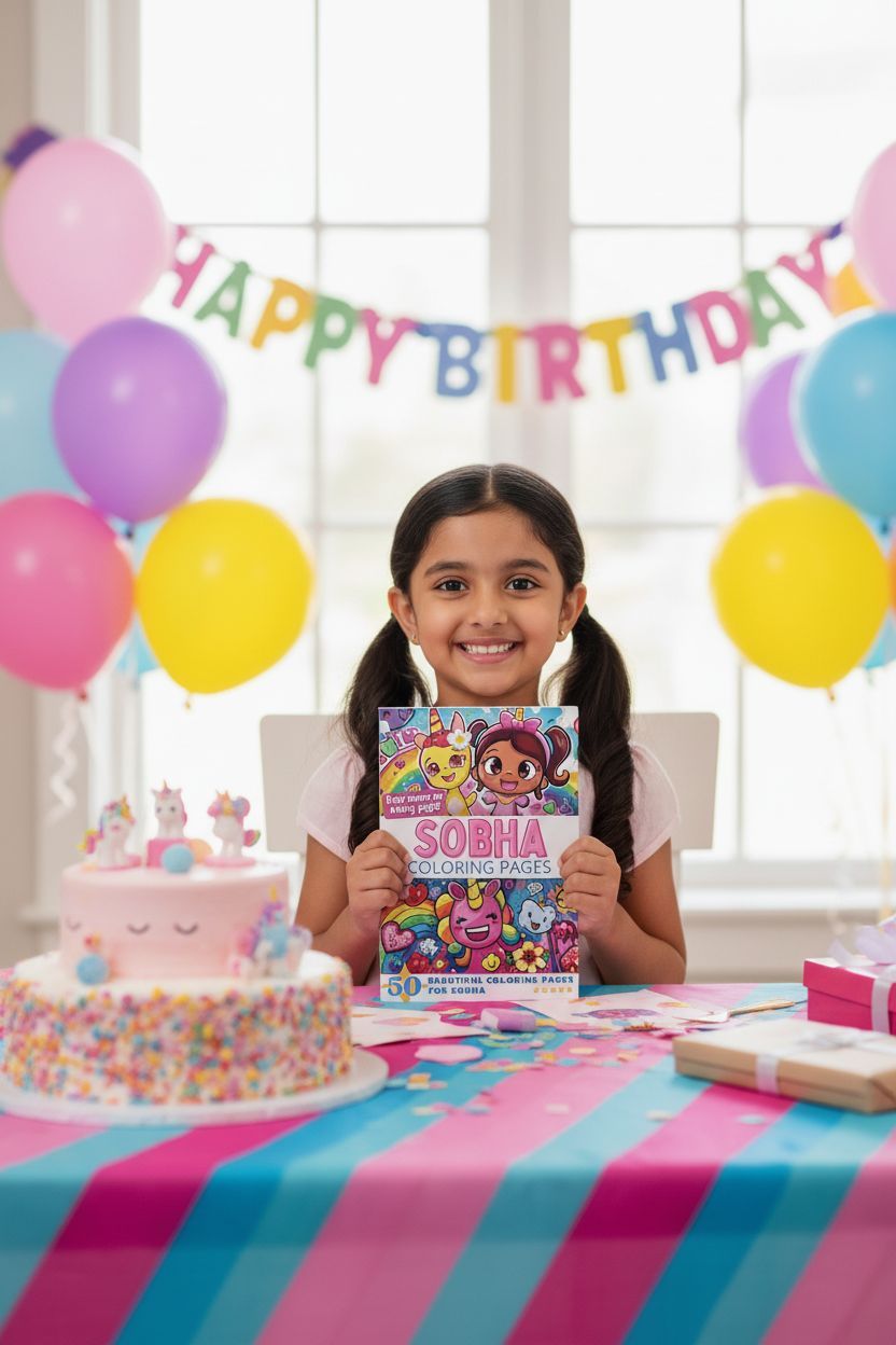 Sobha coloring book in use