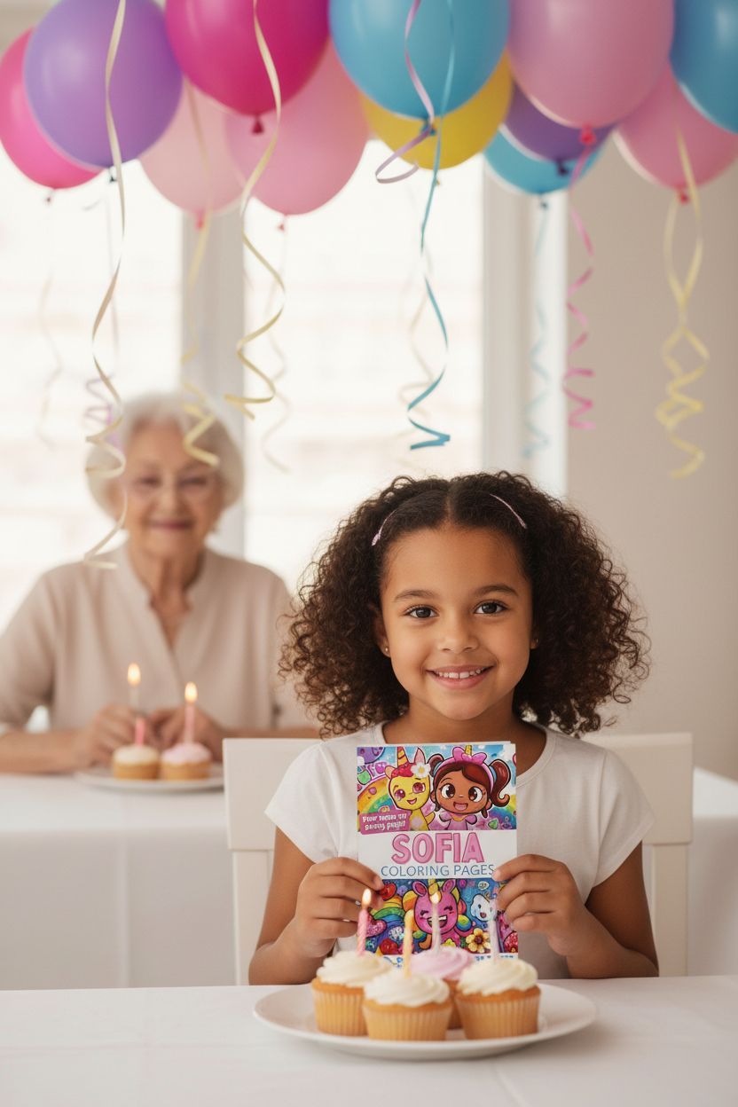 Sofia coloring book in use