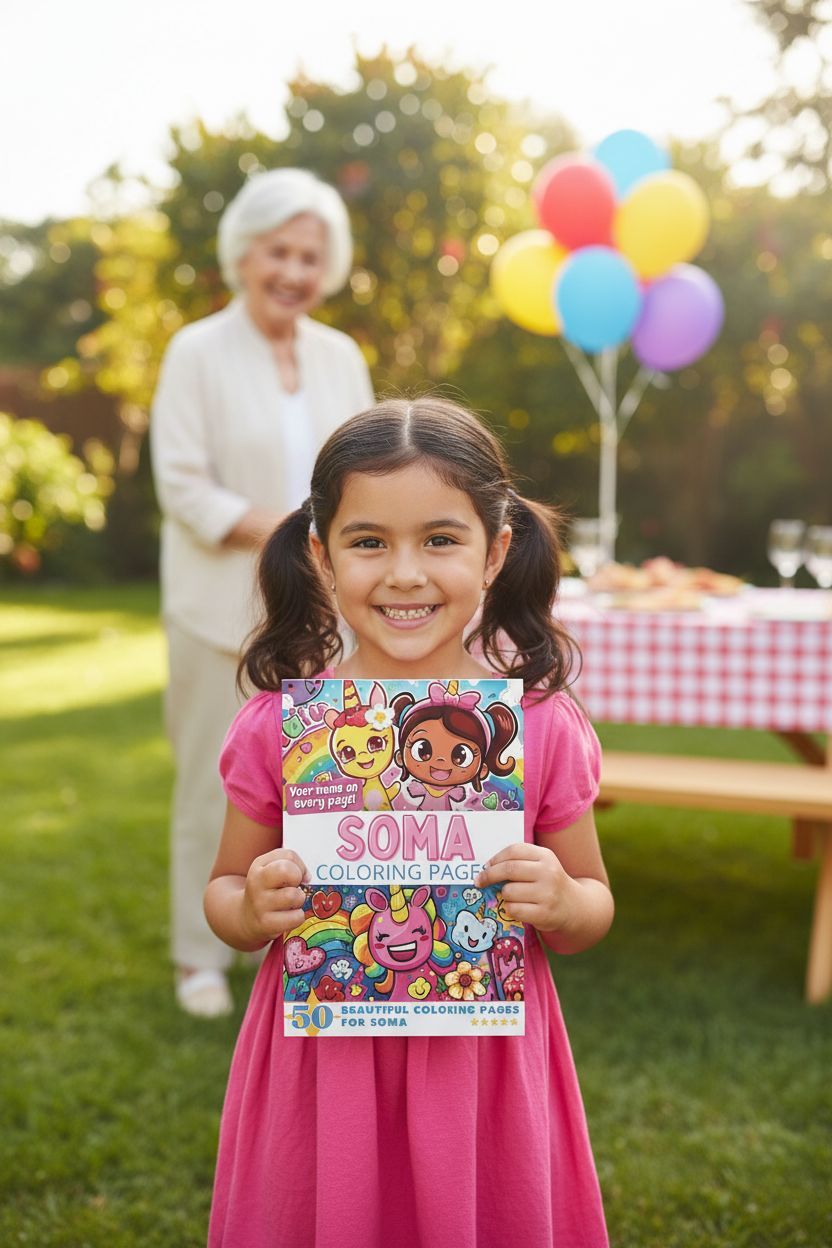 Soma coloring book in use