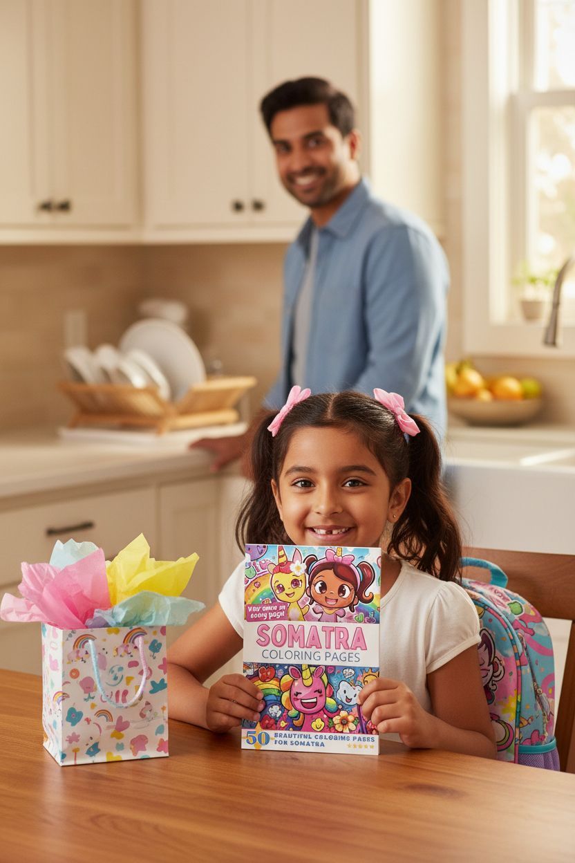 Somatra coloring book in use