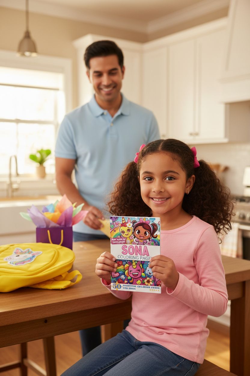 Sona coloring book in use