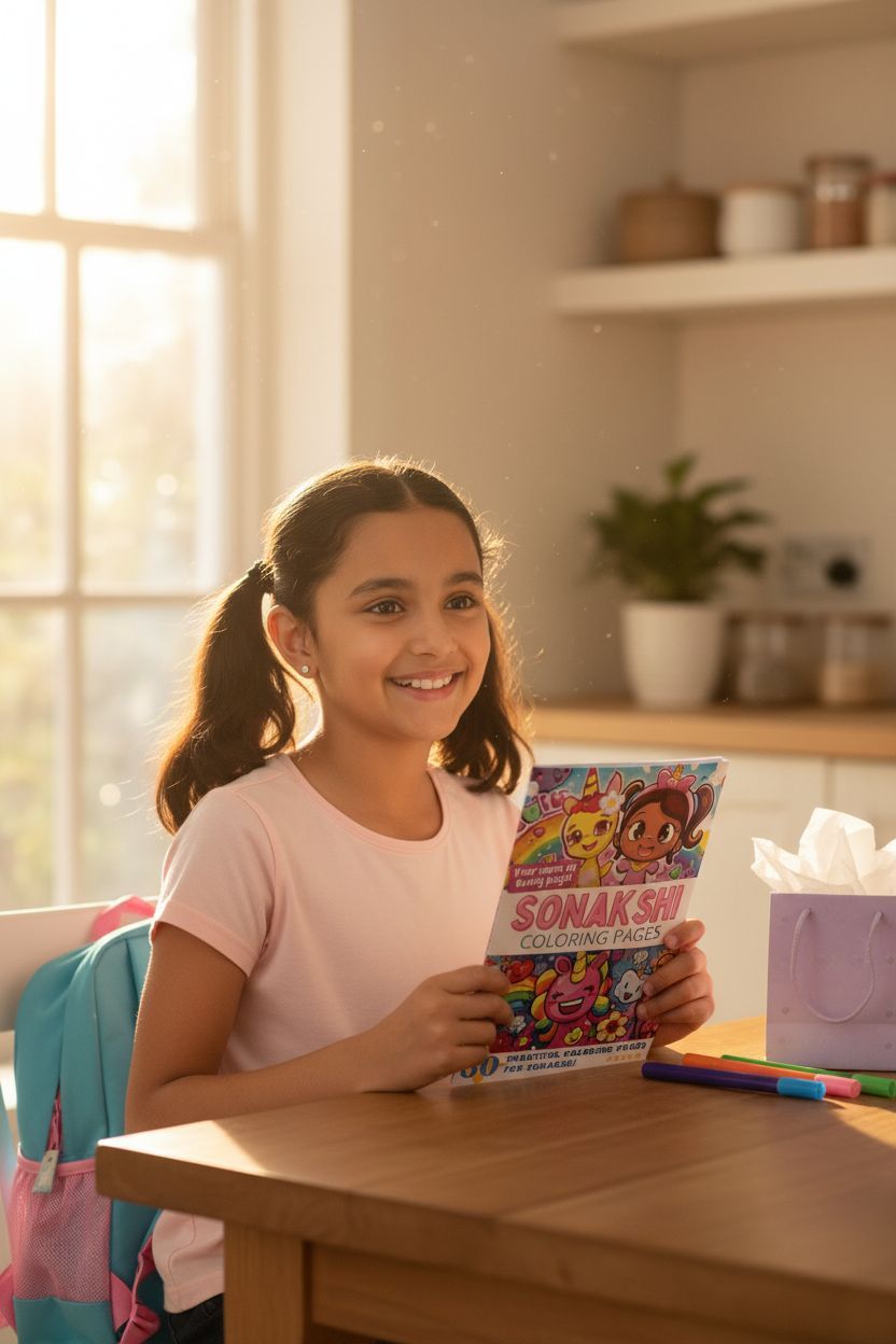 Sonakshi coloring book in use