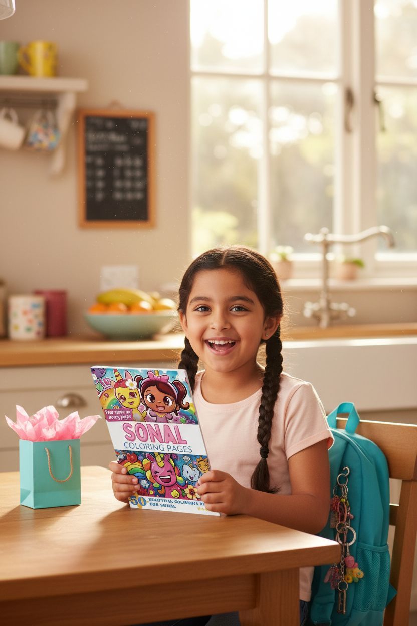 Sonal coloring book in use