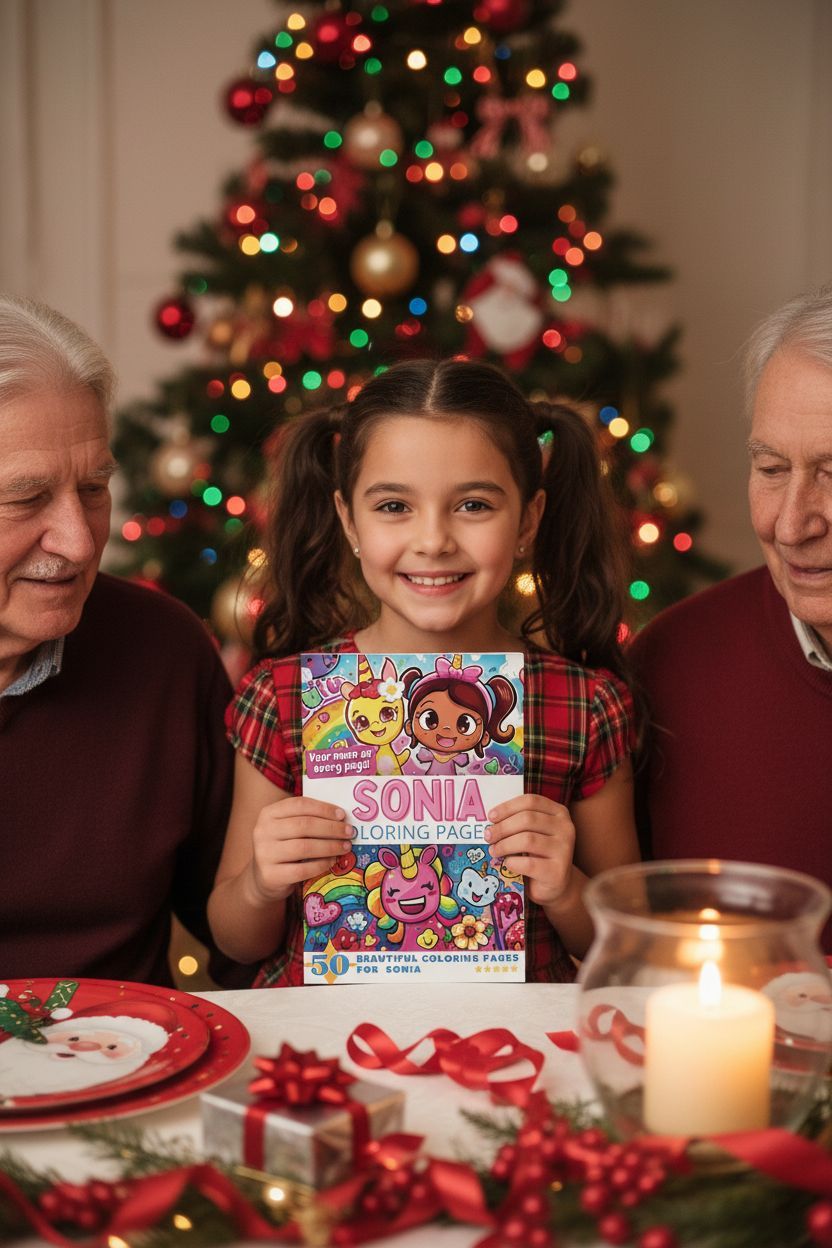 Sonia Christmas coloring pages gift