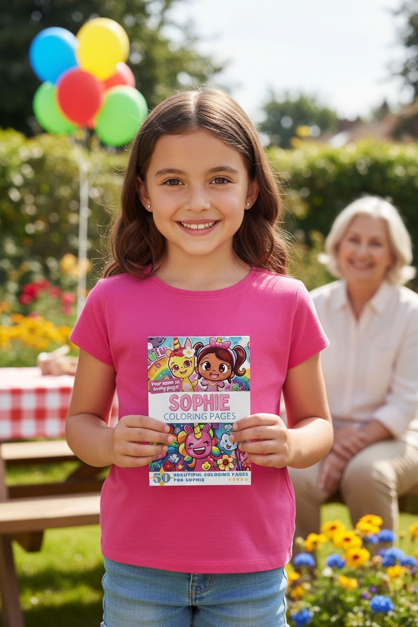 Sophie coloring book in use