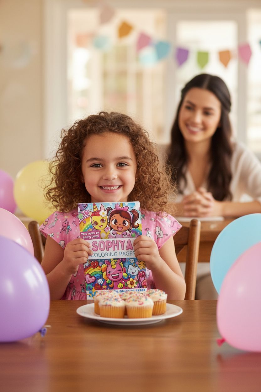 Sophya coloring book in use